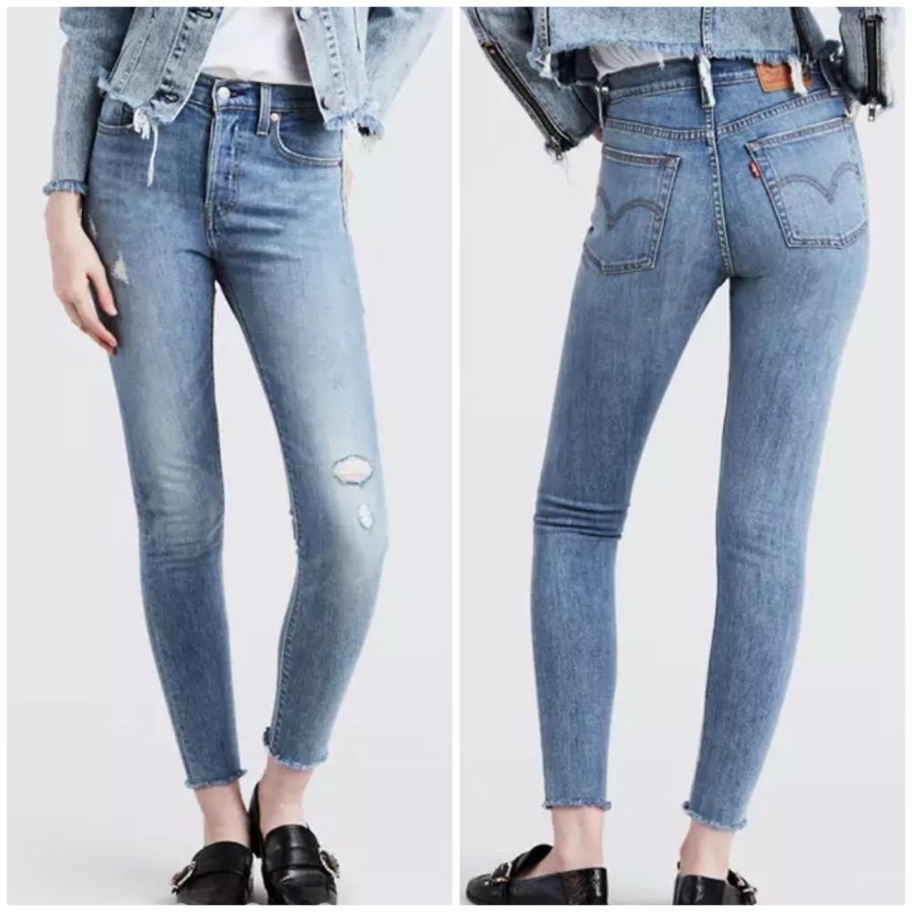 Levi’s Wedgie Skinny Distressed Raw Hem Jeans [6067]